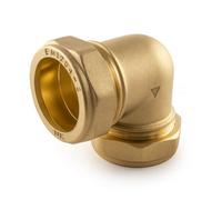 Home Range Westco 28mm Compression Elbow - Brass 90 Degrees Pipe Fitting For Copper Plumbing Systems