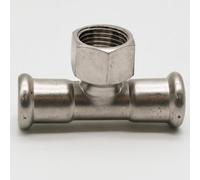 Home Range Westco 28mm X 28mm X 1" Stainless Steel Press Tee - C X C X Female Thread - Drinking Water & Heating