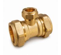 Home Range Westco 28mm X 28mm X 15mm Compression Reducing Tee Brass