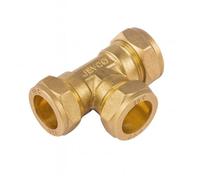 Home Range Westco 35mm Dzr Brass Compression Equal Tee J614 - C X C X C Fitting For Hot And Cold Water And Heating Systems