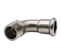 Home Range Westco 35mm X 1 1/4" Stainless Steel Press 90 Degrees Elbow - C X Male Thread - Water & Heating Pipe Fitting