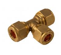 Home Range Westco 42mm Brass Compression Equal Tee - C X C X C Fitting For Hot And Cold Water And Central Heating Systems