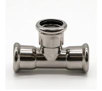 Home Range Westco 42mm Equal Tee Stainless Steel Press Fitting For Water Systems - Durable Wras Approved Connector For Pipework