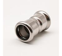 Home Range Westco 42mm Stainless Steel Straight Coupling - Press Fit Pipe Connector For Water & Heating Systems