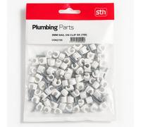 Home Range Westco 8mm Nail On Pipe Clips Pack Of 100 - Durable Polypropylene With Galvanised Nails For Secure Pipe Fixing & Support