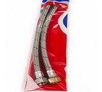 Home Range Westco Pftc Wras Push Fit 22mm X 3/4" X 500mm X 12mm Bore Flexible Tap Connector Pair - Braided Hoses For Plumbing Use