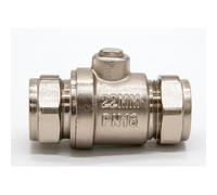 Home Range Westco Wras 22mm C X C Chrome Full Bore Isolating Valve - Compression Fitting For Hot And Cold Water Systems