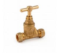 Home Range Westco Wras 28mm Compression X Compression Stopcock En1213 - Brass Water Isolation Valve