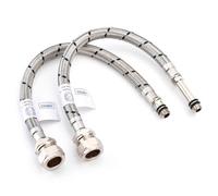 Home Range Westco Wras Approved 10mm X 15mm Compression 300mm Mono Flexible Connector Tails (Pair), Hot & Cold, Kitchen & Bathroom