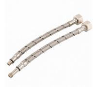 Home Range Westco Wras Approved 12mm X 15mm Compression 300mm Mono Flexible Connector Tails (Pair) For Kitchen & Bathroom, Hot & Cold