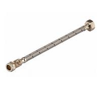 Home Range Westco Wras Approved 15mm X 1/2" X 30Cm Flexible Tap Connector With Isolating Valve - Braided Stainless Steel Flexi Hose
