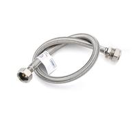 Home Range Westco Wras Approved 15mm X 1/2" X 50Cm Flexible Tap Connector - Braided Stainless Steel Flexi Hose With Brass Fittings
