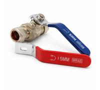 Home Range Wras Approved 15mm C X C Lever Ball Valve With Red & Blue Handles - Full Bore Isolation Valve