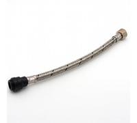 Home Range Wras Approved 15mm X 1/2" X 150mm Push Fit Flexible Tap Connector - 10mm Bore Stainless Steel Braided Hose
