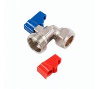 Home Range Wras Approved 15mm X 3/4" Chrome Angle Washing Machine Tap - Compression Fitting