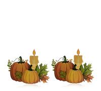 Home Reflections Set of 2 Pumpkin Pre Lit Window Stickers PUMPKIN