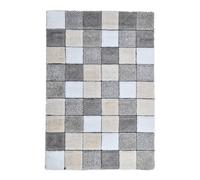 Home Republic 3D Blocks Textured Anti Slip Area Rug Shaggy Thick Deep Pile Runner Carpet Rug for Living Dining Bedroom (Natural, 160 x 230 cms)