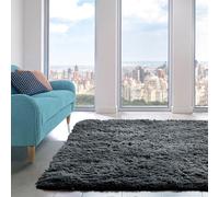 Home Republic Alaska Shaggy Anti Slip Machine Washable Rug in Charcoal | Size: 80 cm x 150 cm Home Republic Charcoal 80 cm x 150 cm