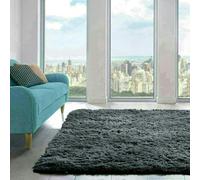 Home Republic Alaska Sponged Shaggy Rug - Charcoal
