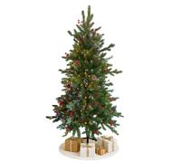 Home Republic Artificial Christmas Tree with Warm LED Lights, Red Berries in Emerald | Size: 180 cm x 45 cm Home Republic Emerald 180 cm x 45 cm