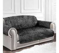 Home Republic Charcoal Crushed Velvet Sofa Protector One Seater