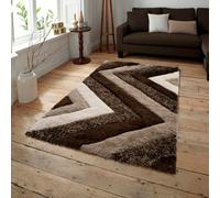 Home Republic Chevron Shaggy Rug - Beige