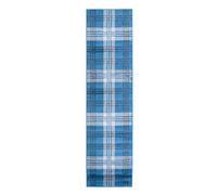 Home Republic Classic Tartan Check Area Rug for Living Room Bedroom Anti-Skid Backing modern Highland Check (Blue, 60 x 230 cms)