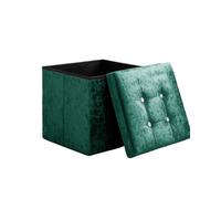 Home Republic Crushed Velvet Storage Ottoman - One Seater Emerald