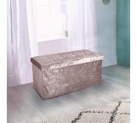 Home Republic Crushed Velvet Storage Ottoman - Two Seater Blush