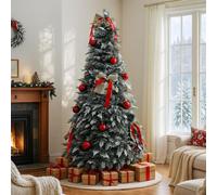 Home Republic Decorated Artificial Christmas Tree With Led Lights, Realistic Green Pine With Stand, Easy Assembly
