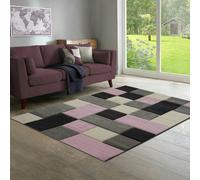 Dexter Geometric Carved Rug Home Republic Pink 160cm x 230cm