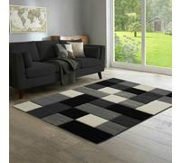 Home Republic Dexter Geometric Carved Rug in Grey | Size: 60 cm x 100 cm Home Republic Grey 60 cm x 100 cm