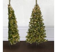 Home Republic Half Artificial Christmas Tree with Warm LED Lights & Metal Stand in Emerald | Size: 180 cm x 45 cm Home Republic Emerald 180 cm x 45 cm