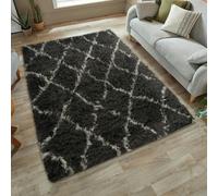 Home Republic Linhas Fluffy Rug - 160 x 230 - Grey