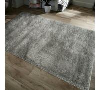 Home Republic Majestic Shaggy Rug - 120 x 170 - Silver