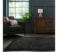Home Republic Montana Fluffy Rug - Charcoal