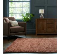 Home Republic Montana Fluffy Rug - Terracotta