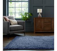 Home Republic Montana Fluffy Textured Rug in Navy | Size: 60 cm x 100 cm Home Republic Navy 60 cm x 100 cm