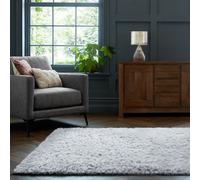 Home Republic Montana Fluffy Textured Rug in Silver | Size: 160 cm x 230 cm Home Republic Silver 160 cm x 230 cm