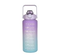 Home Republic Motivational Water Bottle 2L with Time Markings, Leak Proof, BPA-Free, Non-Toxic - Stay Hydrated and Reach Your Goals (Ombre Purple/Blue)