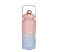 Home Republic Motivational Water Bottle 2L with Time Markings, Leak Proof, BPA-Free, Non-Toxic - Stay Hydrated and Reach Your Goals (Ombre Pink/Blue)