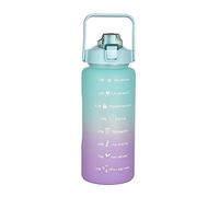 Home Republic Motivational Water Bottle 2L with Time Markings, Leak Proof, BPA-Free, Non-Toxic - Stay Hydrated and Reach Your Goals (Ombre Blue/Purple)