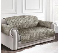 Home Republic Natural Crushed Velvet Sofa Protector Two Seater