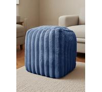 Home Republic Navy Jumbo Cord Faux Fur Bean Bag 42Cm X 42Cm