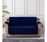 Home Republic Navy Matt Velvet Sofa Protector Three Seater