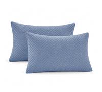 Home Republic Navy Pillow Cases 2 Pack with Envelope Closure (50 x 75 cm) | Soft Quilted Microfibre Pillowcases, Breathable, Easy Care, Machine Washable, Standard UK Size