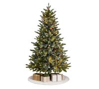 Home Republic Pre-Lit Half Christmas Tree - Space Saving Wall/Corner Tree, Led Lights with Realistic Mixed PVC Branches, Easy Assembly & Foldable Base, Ideal for Small Spaces, 180cm -6ft