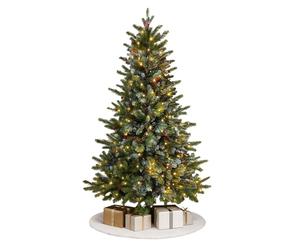 Home Republic Pre-Lit Half Christmas Tree - Space Saving Wall/Corner Tree, Led Lights with Realistic Mixed PVC Branches, Easy Assembly & Foldable Base, Ideal for Small Spaces, 180cm -6ft