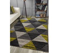 Home Republic Vision Geometric Carved Rug in Yellow | Size: 60 cm x 100 cm Home Republic Yellow 60 cm x 100 cm