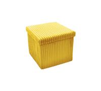 Home Republic Yellow Foldable Corduroy Storage Ottoman One Seater